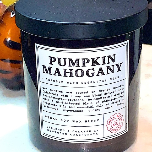 LEOBEN CO CANDLE PUMPKIN MAHOGANY 1 WICK 9 oz NEW - Picture 3 of 3